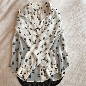 Skeleton blouse w lace back